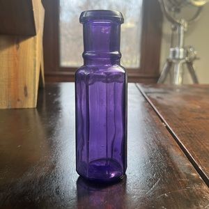 Antique Hexagon Shape Purple Amethyst Bottle